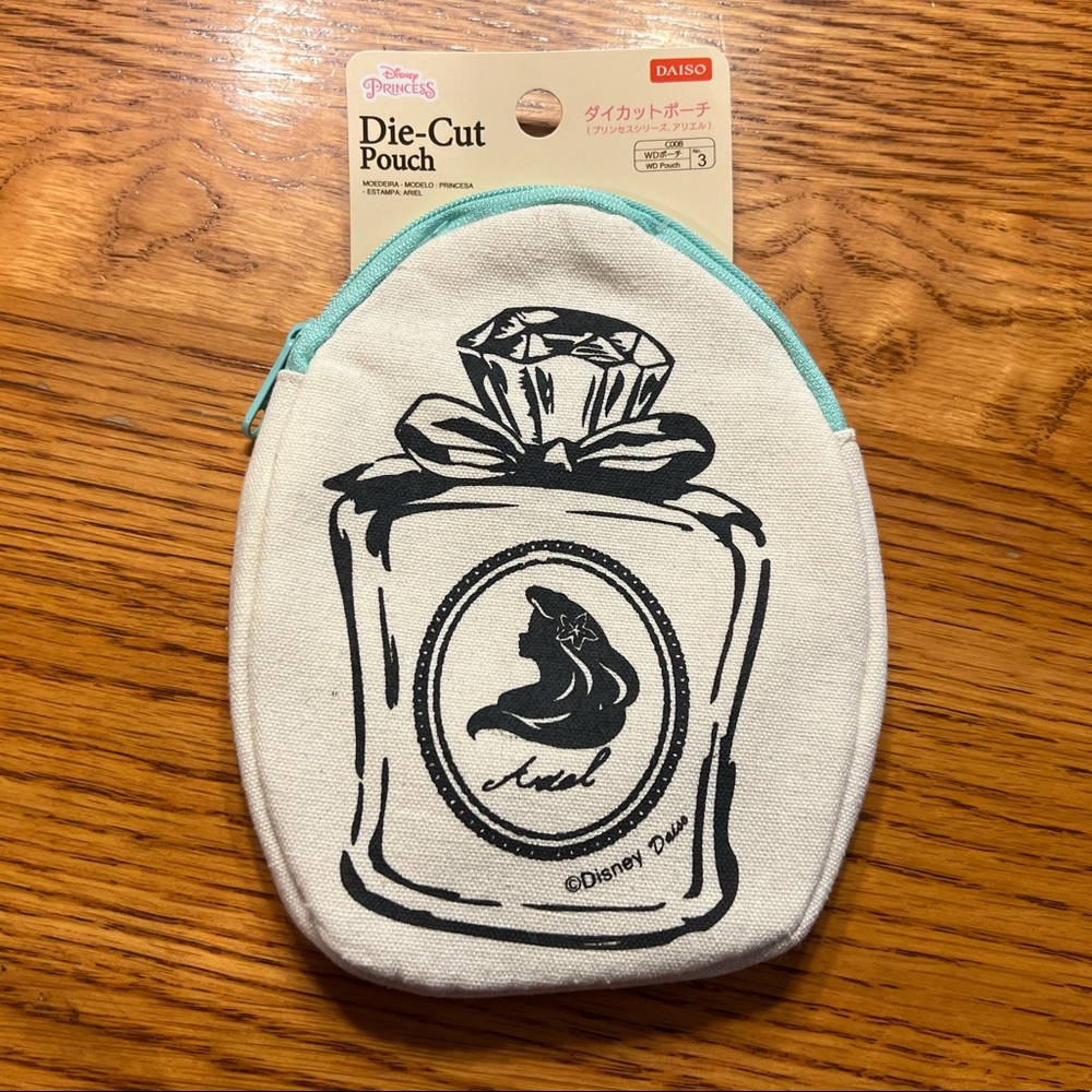 Disney Daiso NWT Little Mermaid Die-Cut Canvas Pouch